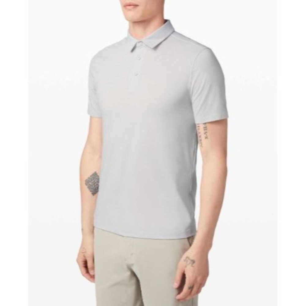 NWT Lululemon Men's Ligth Grey X-STATIC Fabric Evolution Polo Shirt Size L 2758